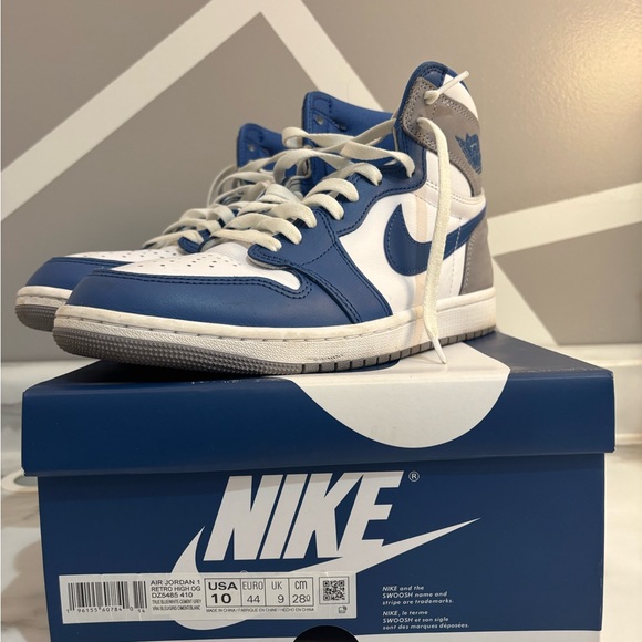 Jordan 1 High Retro True Blues Size 10 - Picture 1 of 7